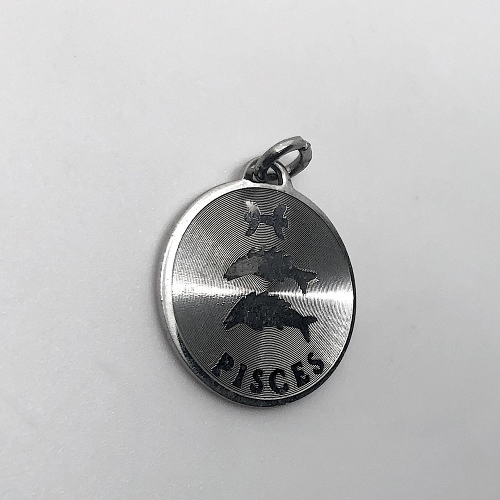 Vtg Sterling Silver Pisces Zodiac Astrology Mini Charm for Charm Bracelet